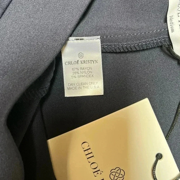 Chloe Kristyn Women's Navy Blue Ponte Ankle Zippers Leggings Pants Size Medium - Picture 6 of 6